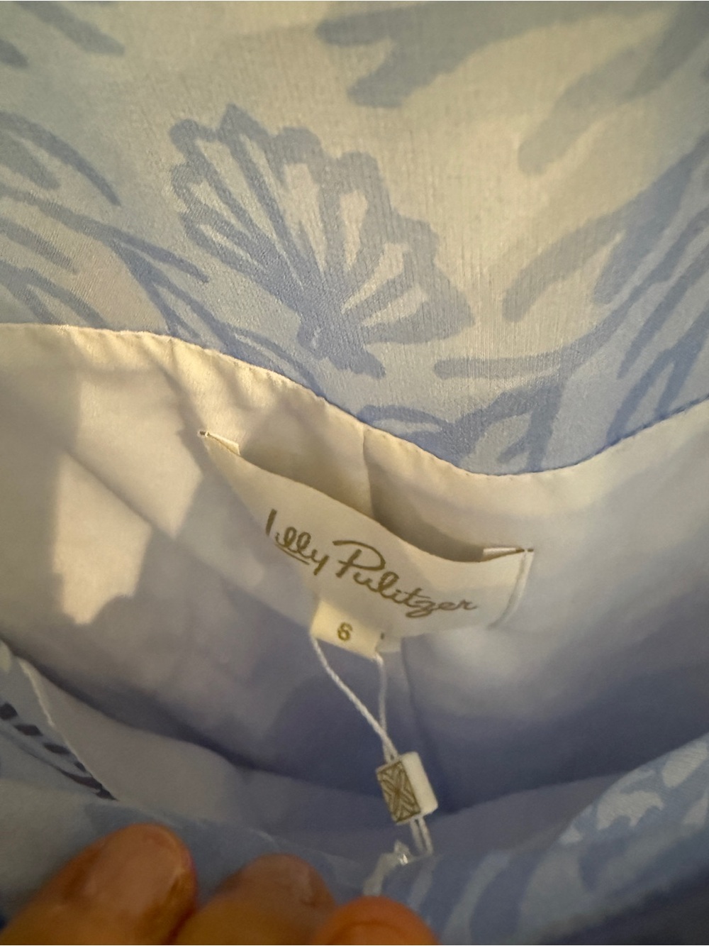 Lilly Pulitzer Light Blue Printed sheer cape over dress Beautiful Wedding guest - Picture 5 of 5